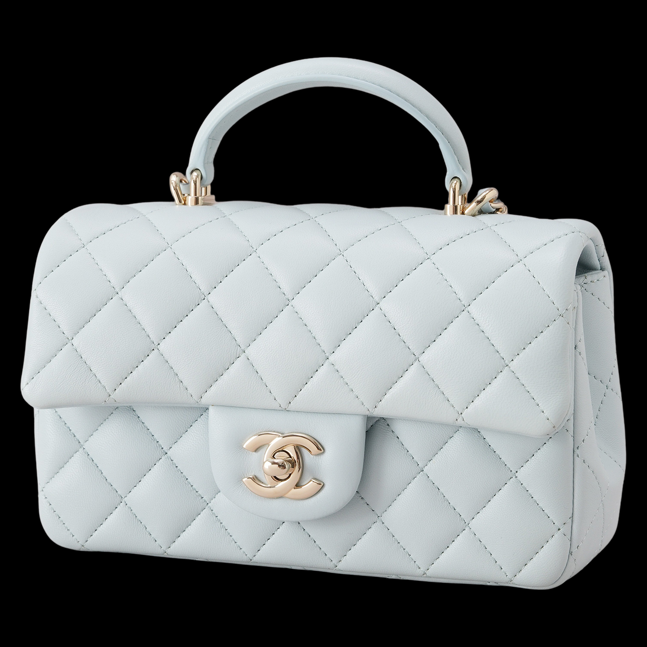 CHANEL(USED)샤넬 램스킨 클래식 뉴미니 탑 핸들백