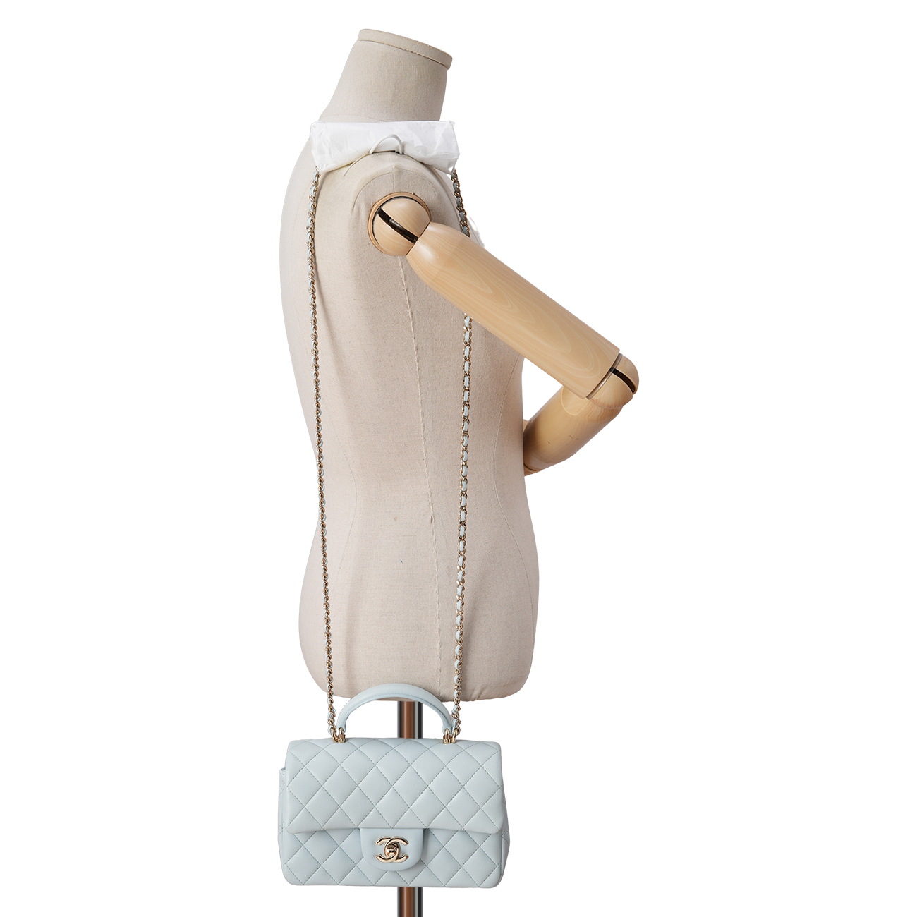 CHANEL(USED)샤넬 램스킨 클래식 뉴미니 탑 핸들백