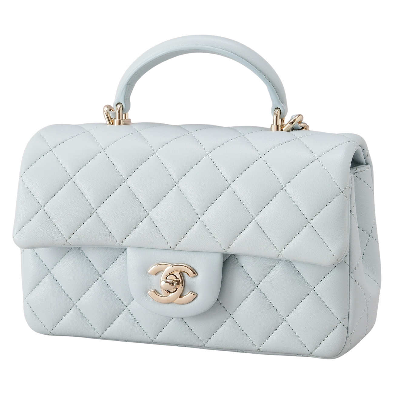 CHANEL(USED)샤넬 램스킨 클래식 뉴미니 탑 핸들백