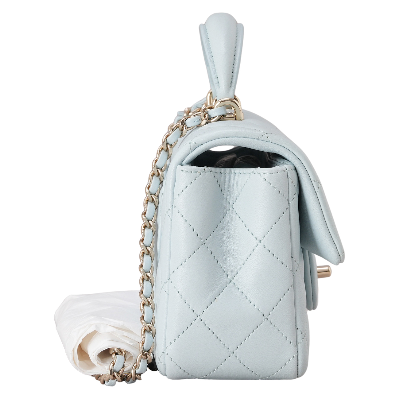 CHANEL(USED)샤넬 램스킨 클래식 뉴미니 탑 핸들백