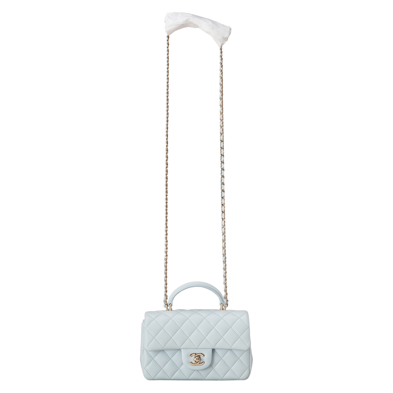 CHANEL(USED)샤넬 램스킨 클래식 뉴미니 탑 핸들백