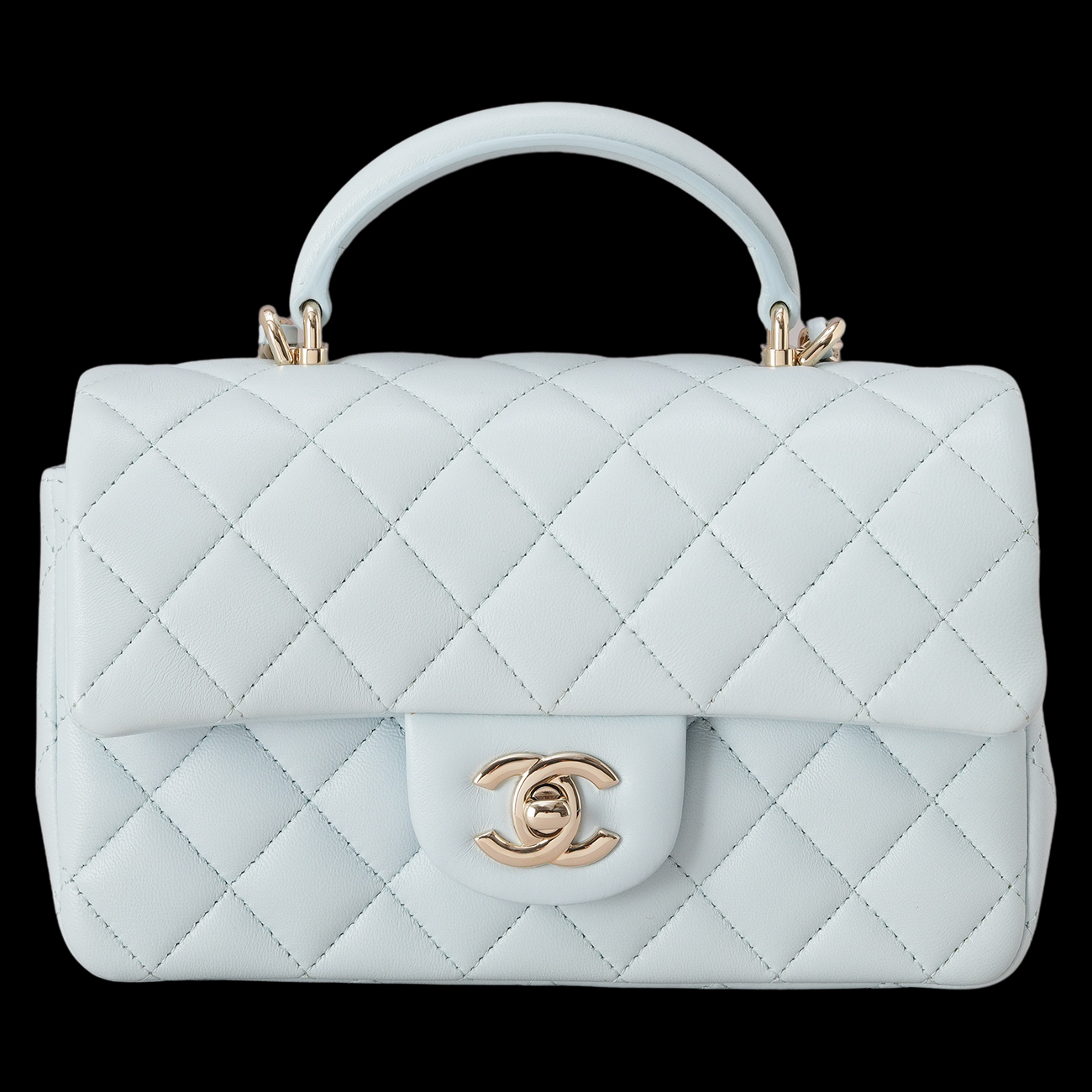 CHANEL(USED)샤넬 램스킨 클래식 뉴미니 탑 핸들백