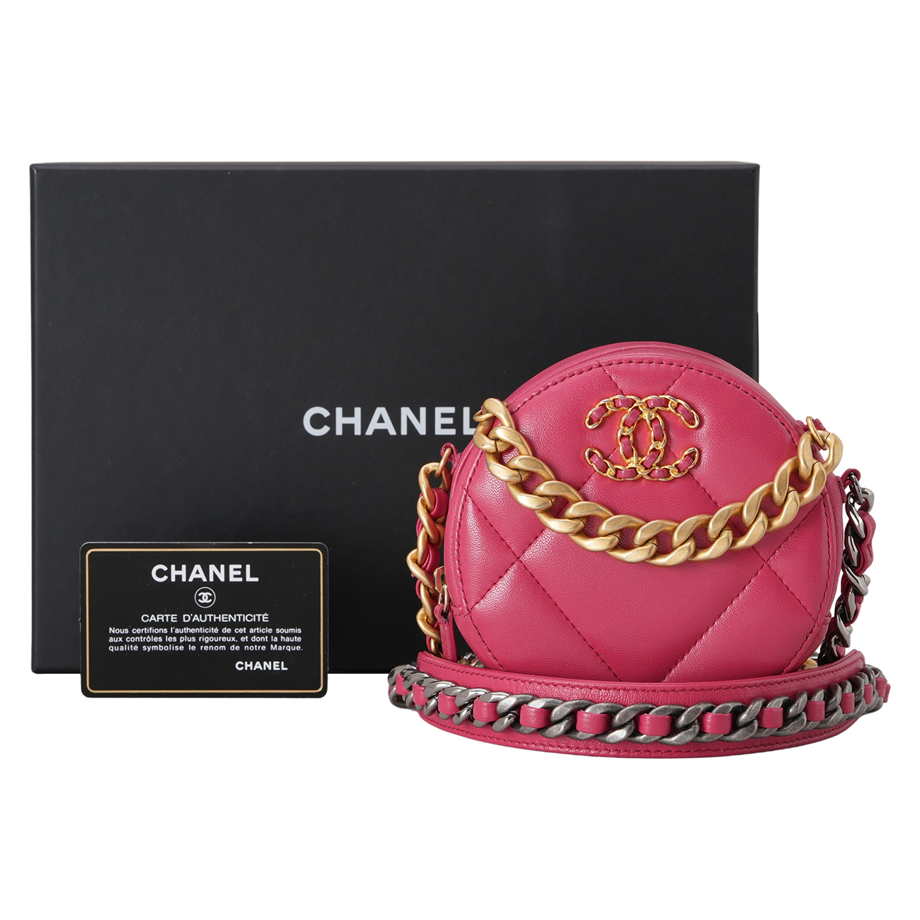 CHANEL(USED)샤넬 AP0945 19 라운드 램스킨 체인 크로스백