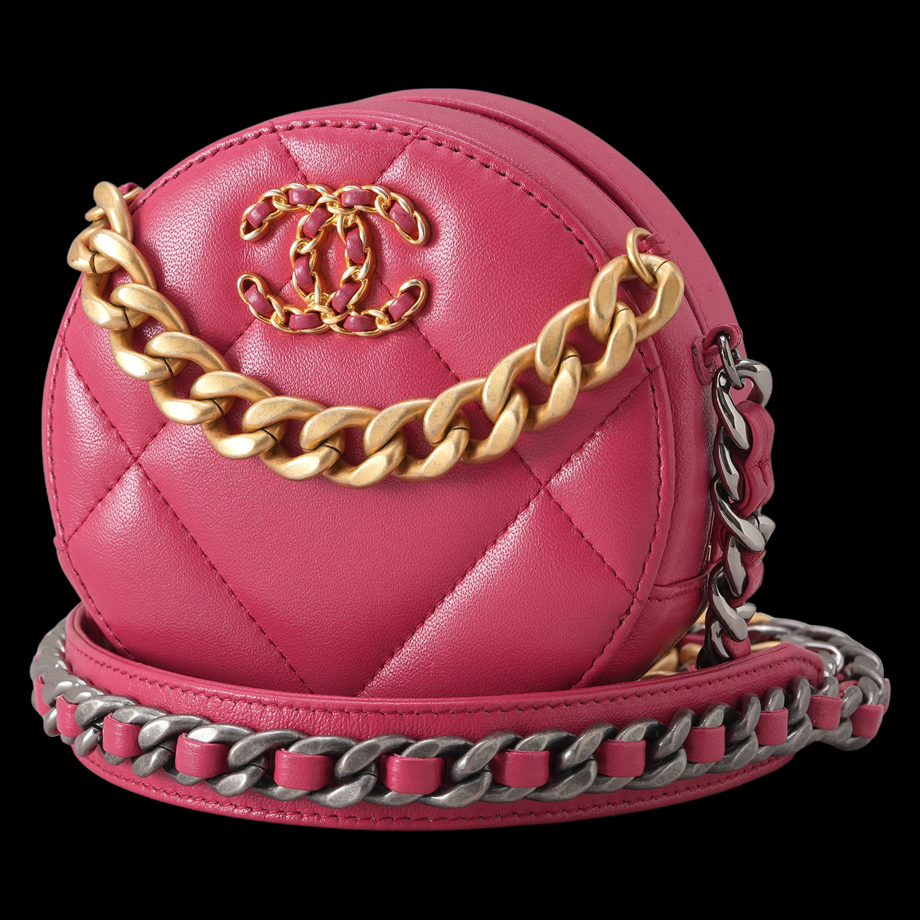 CHANEL(USED)샤넬 AP0945 19 라운드 램스킨 체인 크로스백