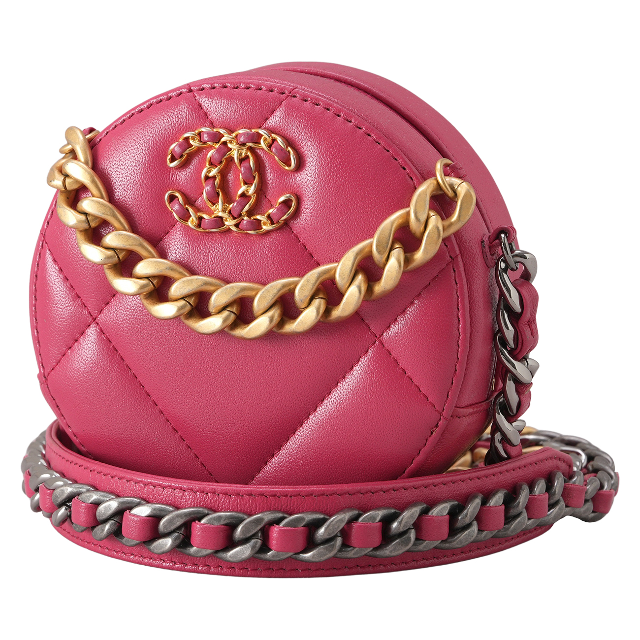 CHANEL(USED)샤넬 AP0945 19 라운드 램스킨 체인 크로스백