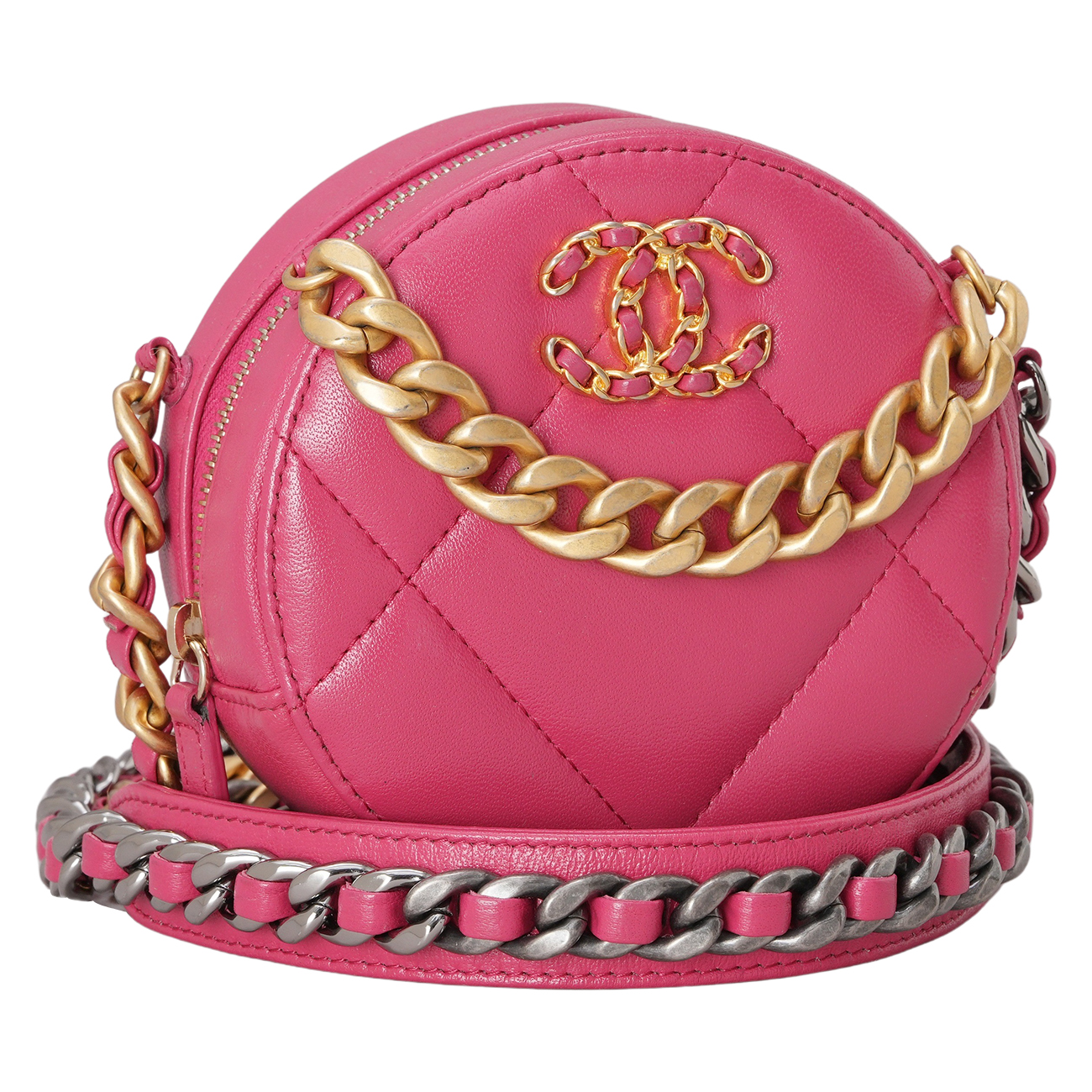 CHANEL(USED)샤넬 AP0945 19 라운드 램스킨 체인 크로스백