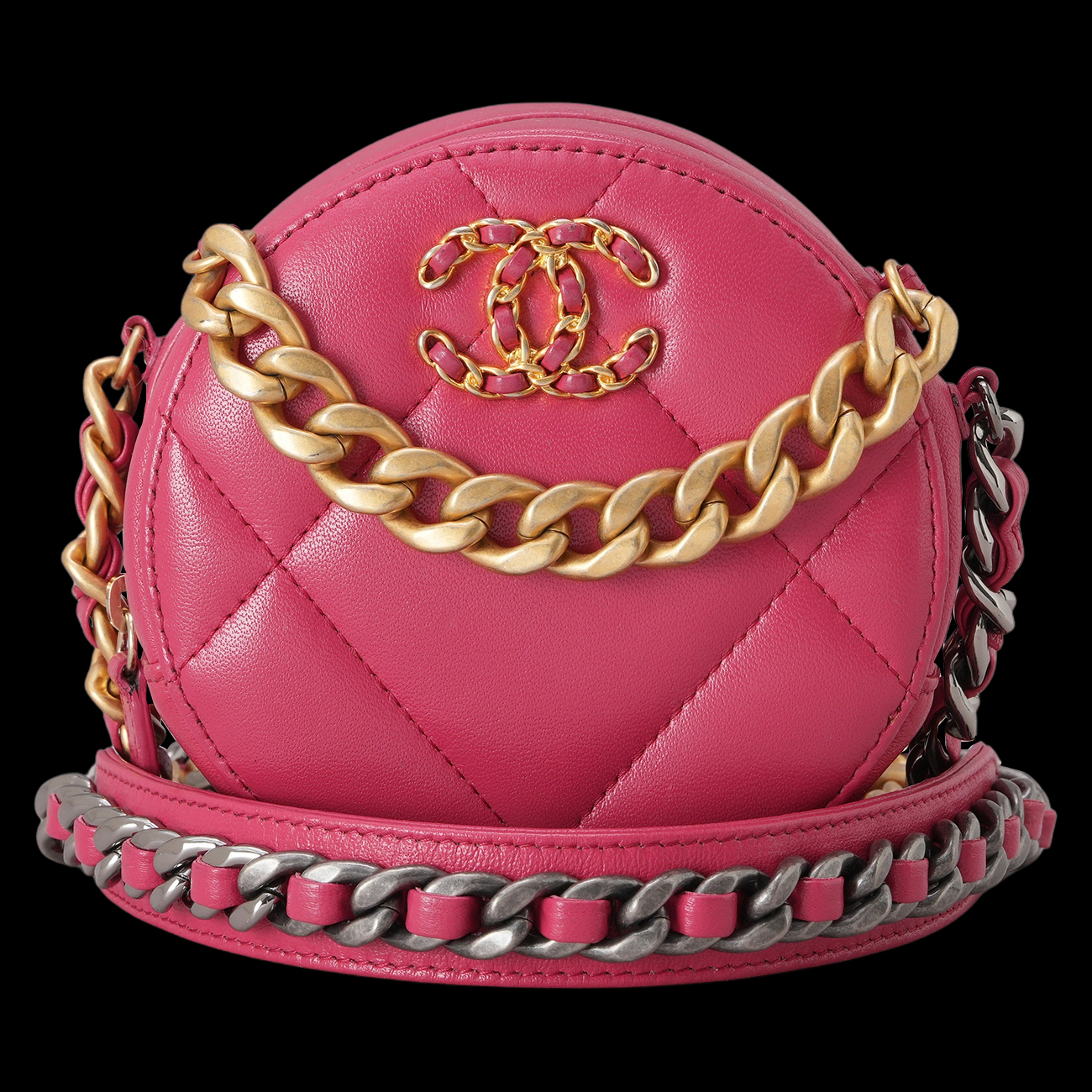 CHANEL(USED)샤넬 AP0945 19 라운드 램스킨 체인 크로스백