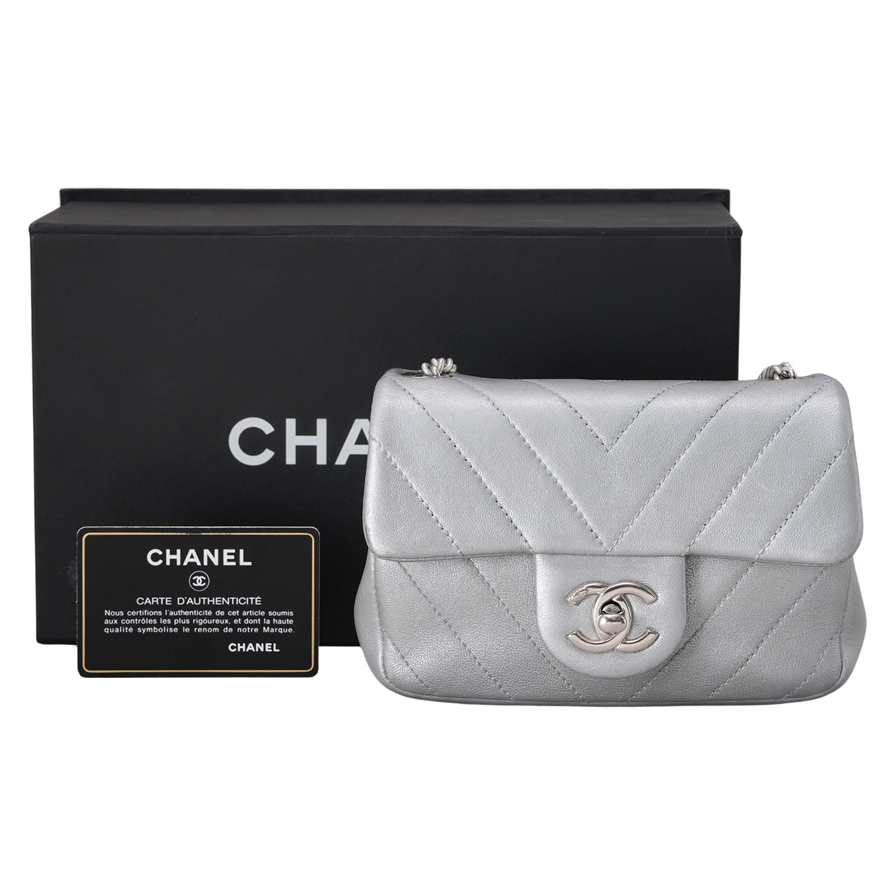 CHANEL(USED)샤넬 시즌 체인 쉐브론 미니 플랩백