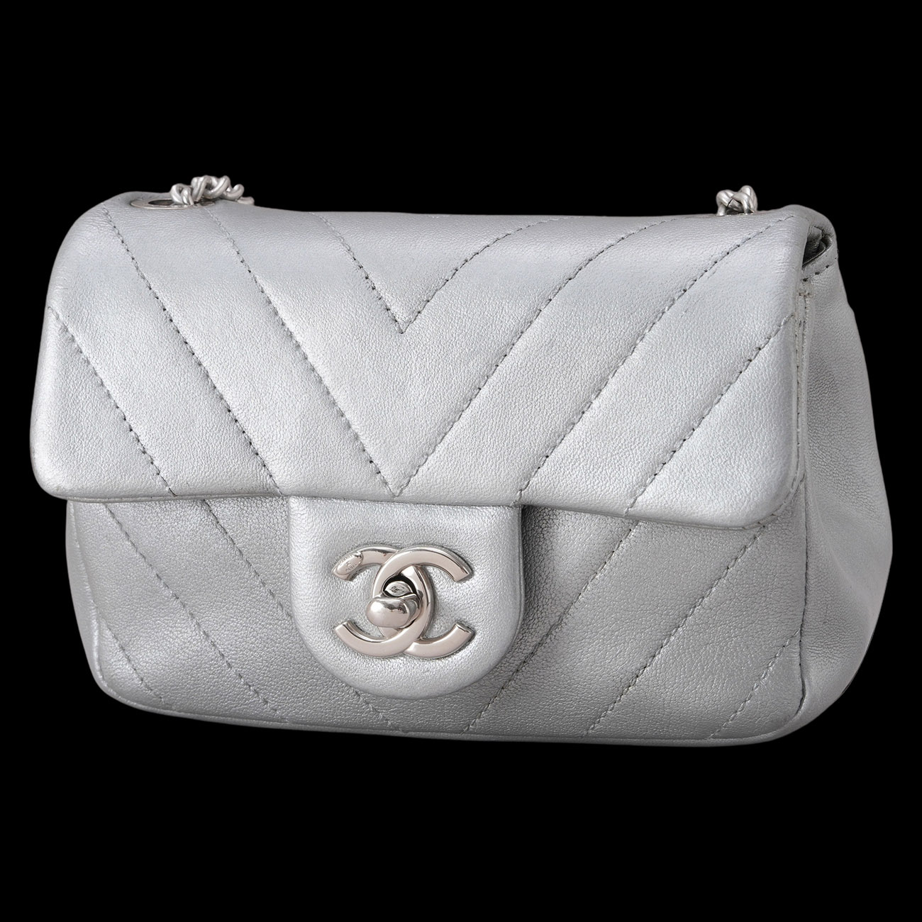 CHANEL(USED)샤넬 시즌 체인 쉐브론 미니 플랩백