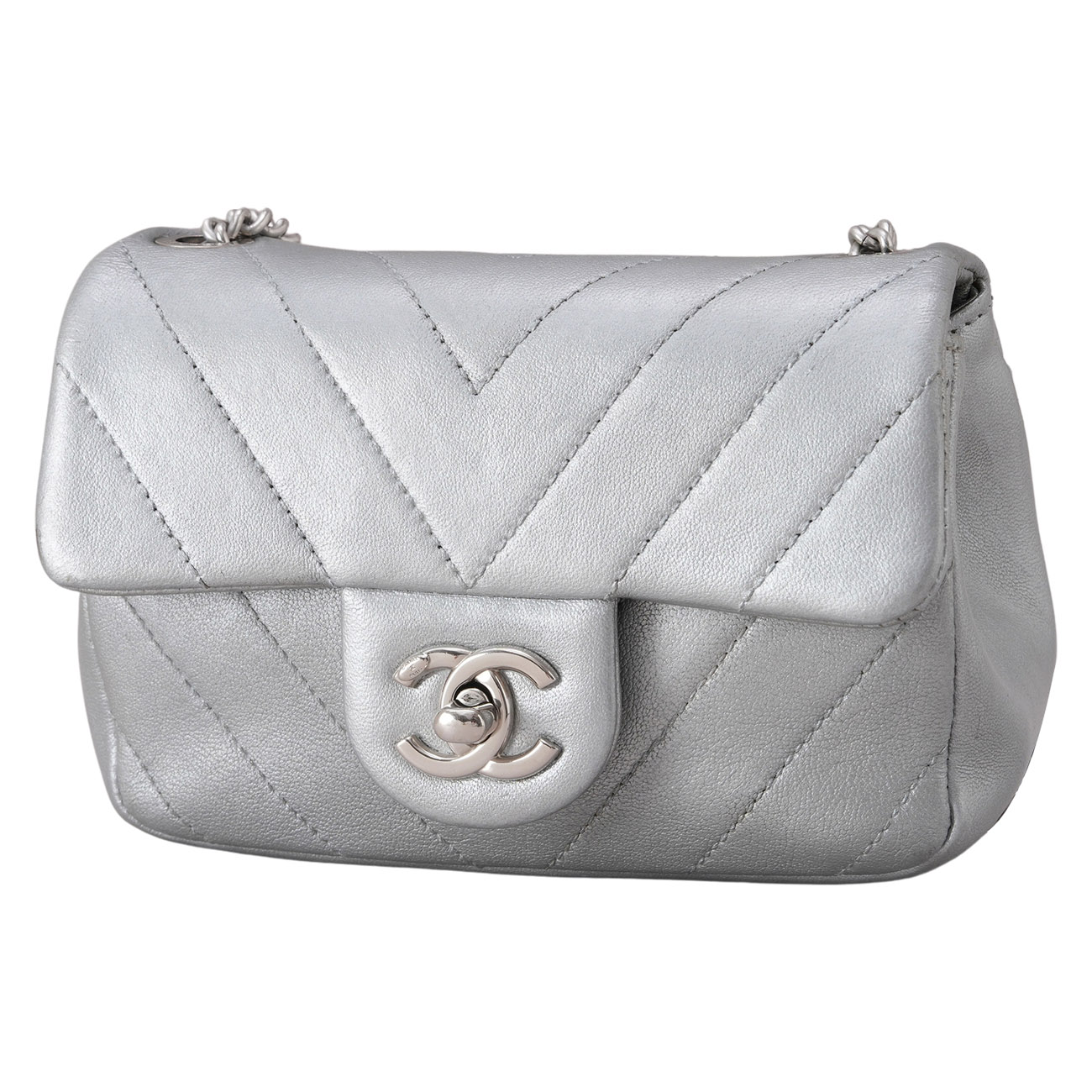 CHANEL(USED)샤넬 시즌 체인 쉐브론 미니 플랩백
