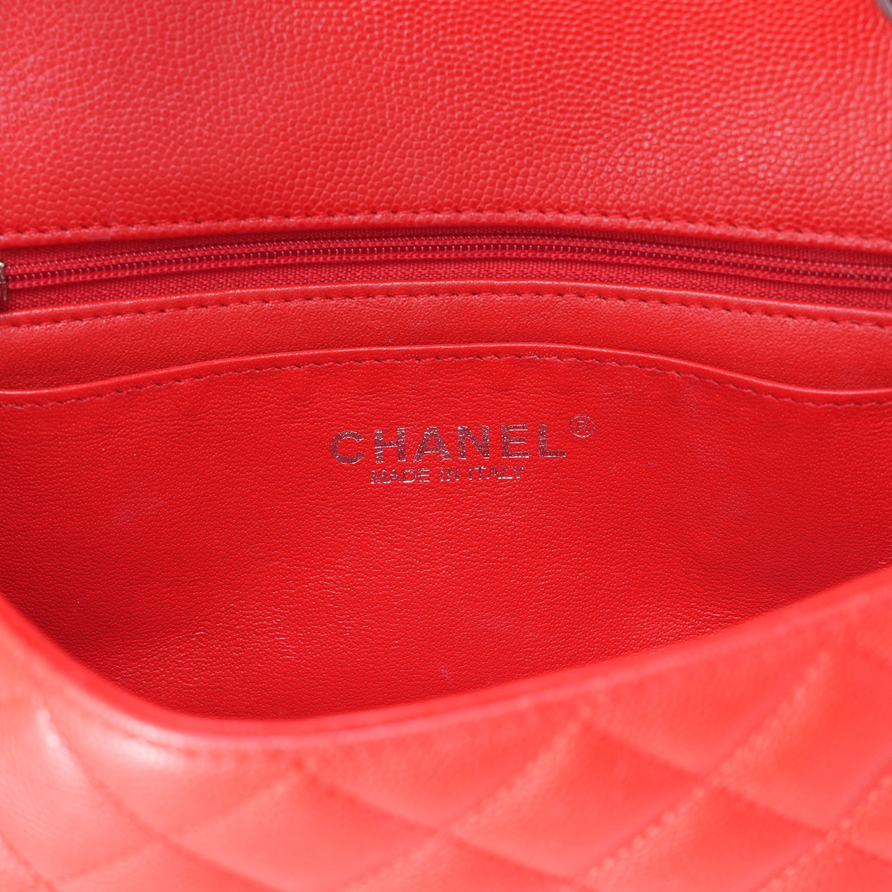 CHANEL(USED)샤넬 캐비어 클래식 뉴미니 플랩백 레드