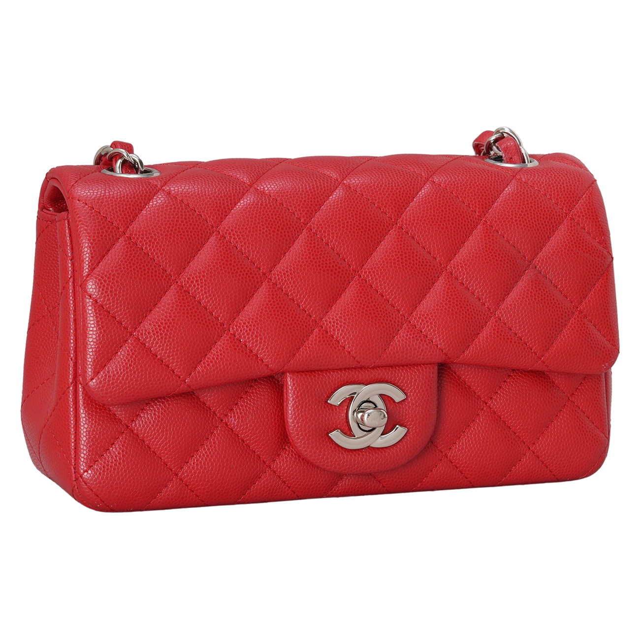 CHANEL(USED)샤넬 캐비어 클래식 뉴미니 플랩백 레드
