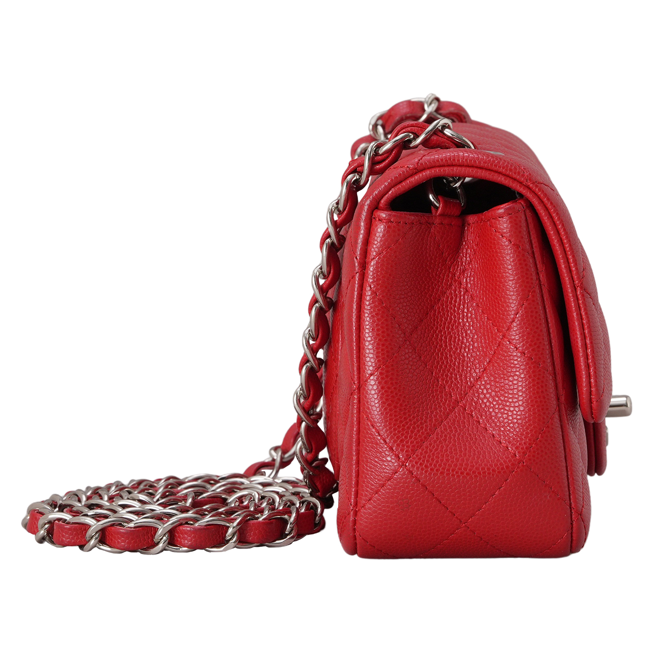 CHANEL(USED)샤넬 캐비어 클래식 뉴미니 플랩백 레드