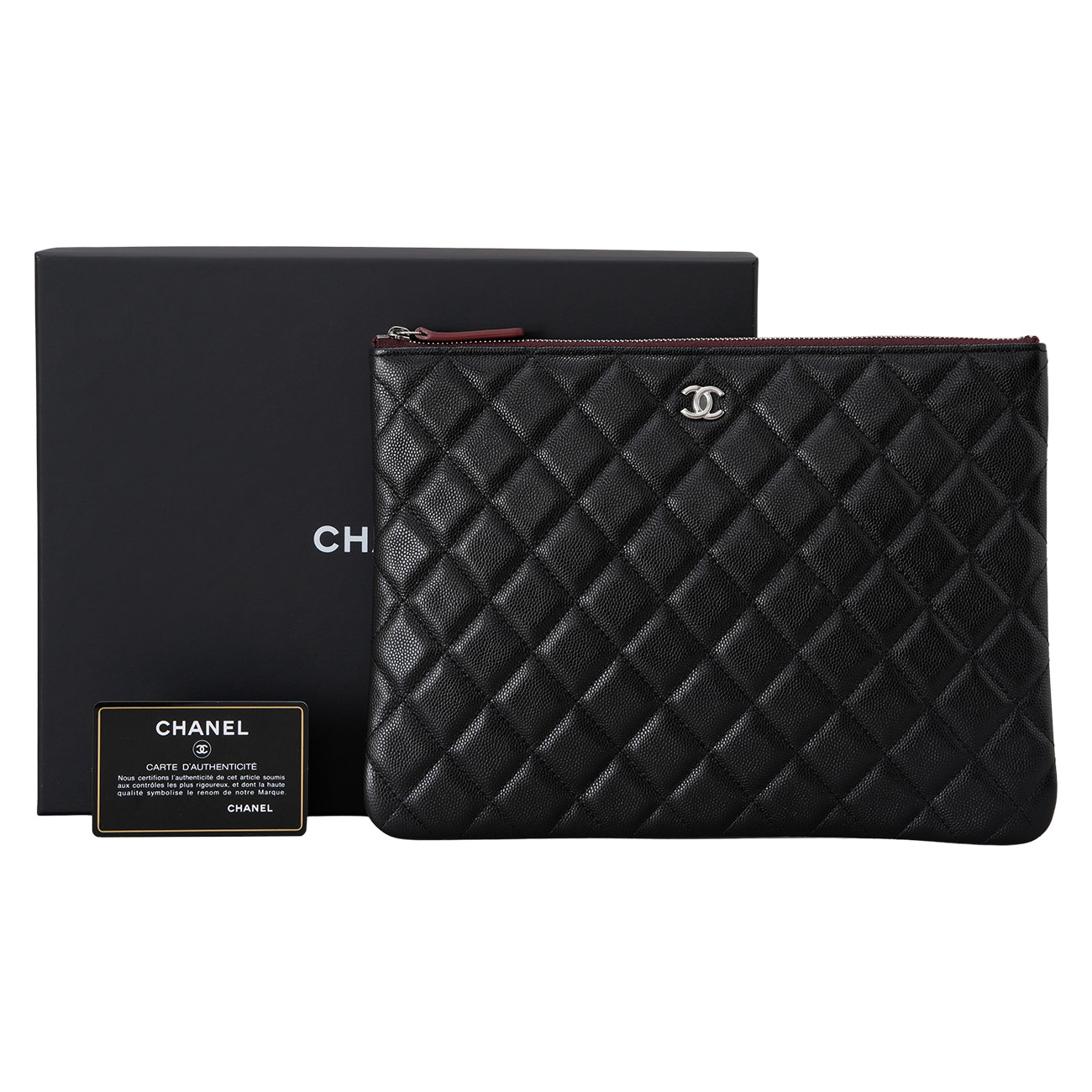 CHANEL(USED)샤넬 A8254 캐비어 클래식 뉴미듐 클러치