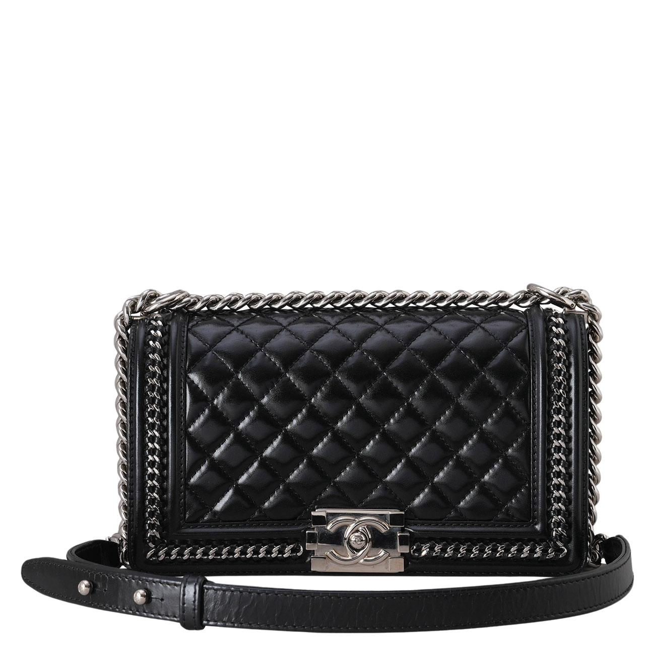 CHANEL(USED)샤넬 A67086 어라운드 체인 보이샤넬 미듐 플랩백