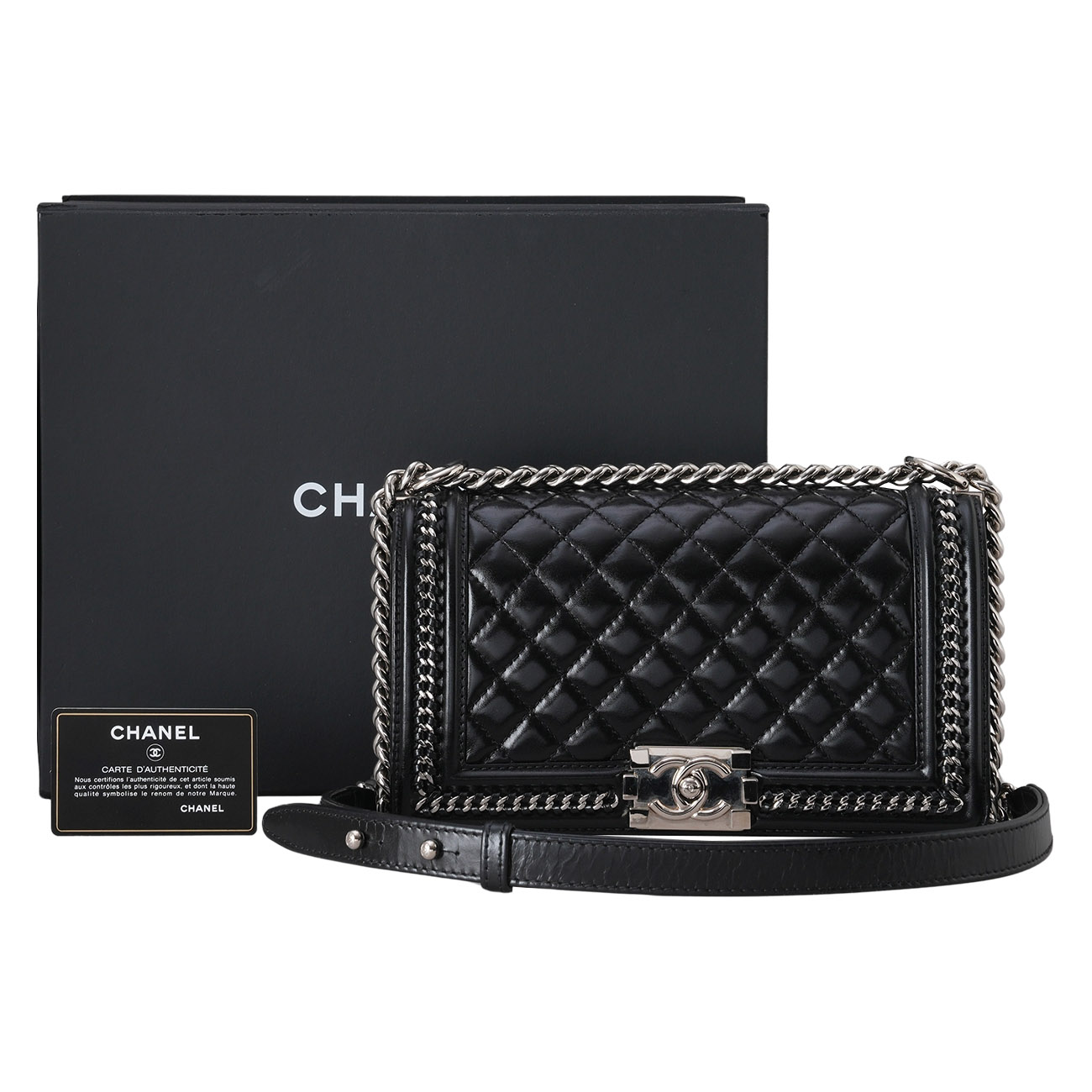CHANEL(USED)샤넬 A67086 어라운드 체인 보이샤넬 미듐 플랩백