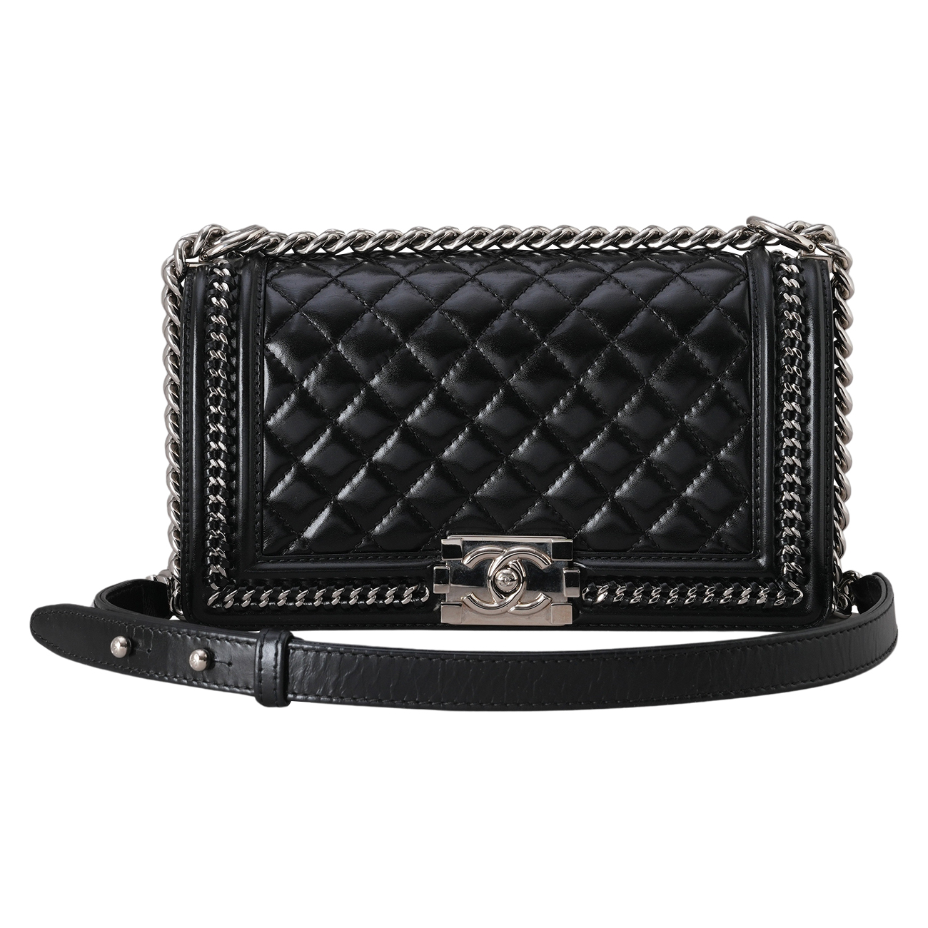 CHANEL(USED)샤넬 A67086 어라운드 체인 보이샤넬 미듐 플랩백