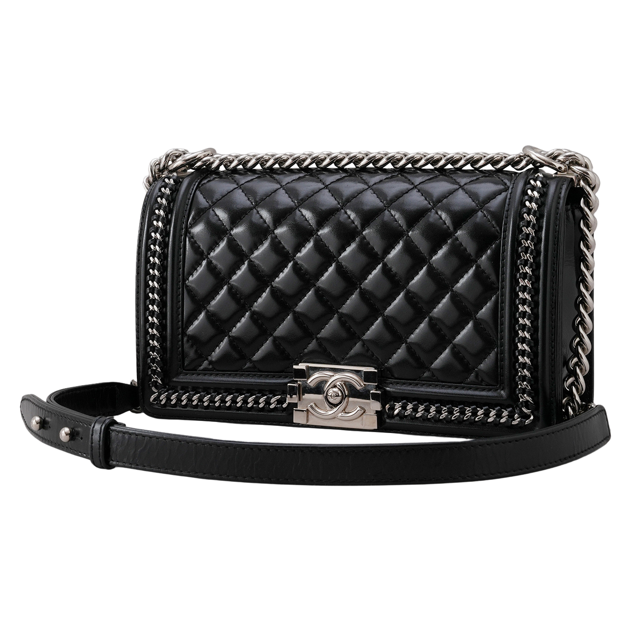 CHANEL(USED)샤넬 A67086 어라운드 체인 보이샤넬 미듐 플랩백