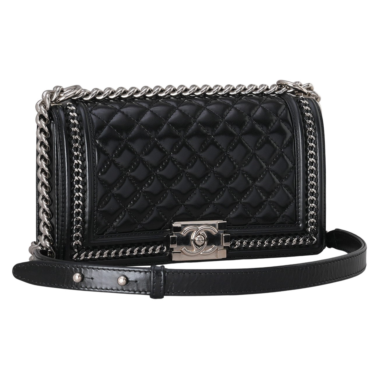 CHANEL(USED)샤넬 A67086 어라운드 체인 보이샤넬 미듐 플랩백