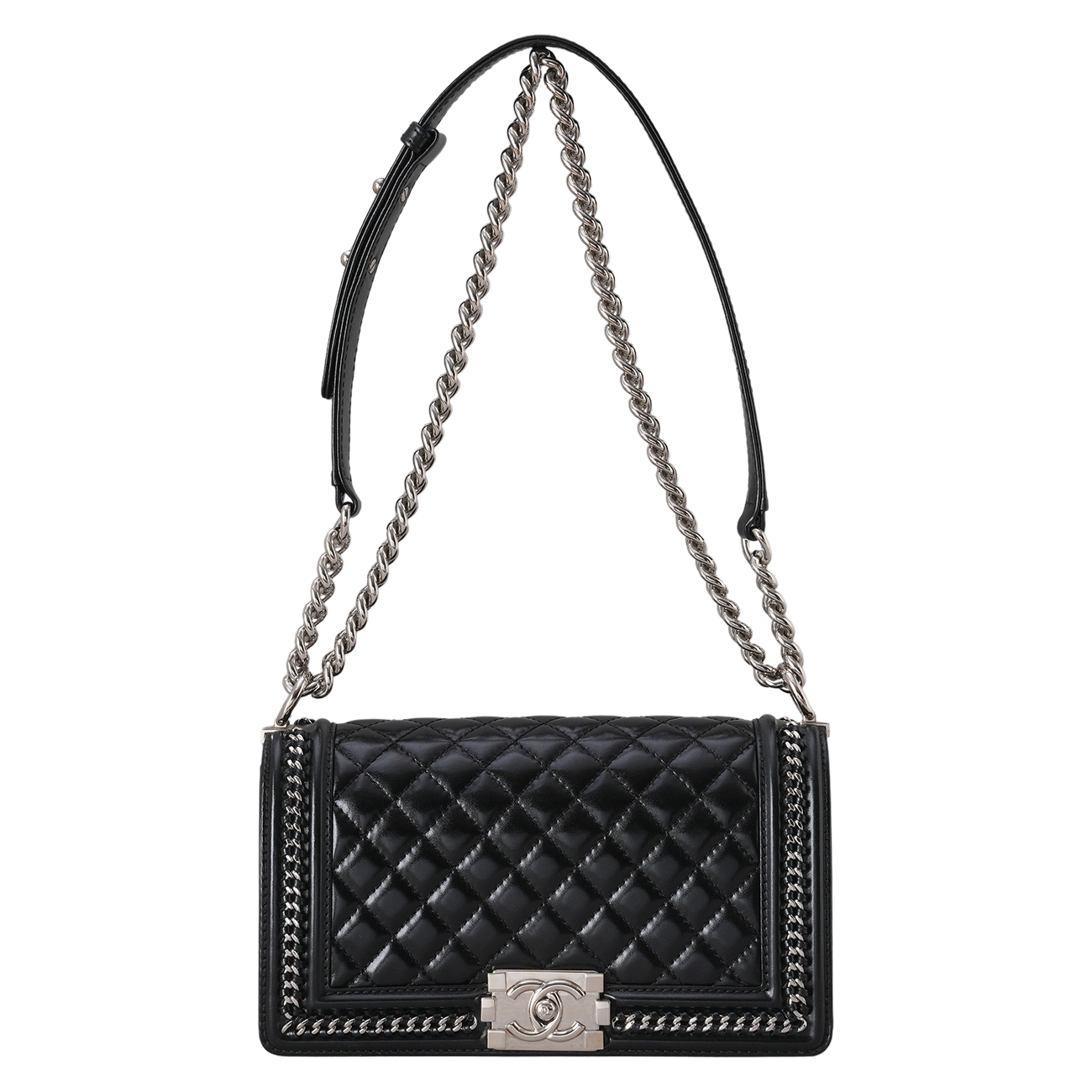 CHANEL(USED)샤넬 A67086 어라운드 체인 보이샤넬 미듐 플랩백