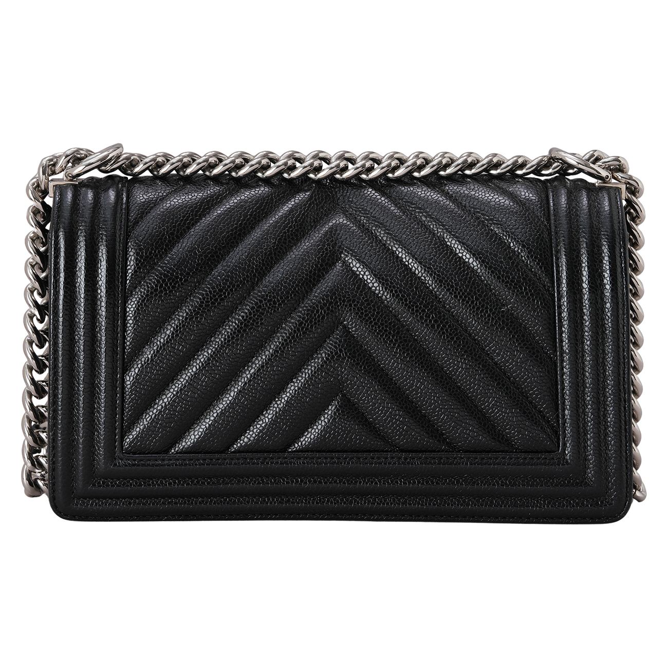 CHANEL(USED)샤넬 A67086 캐비어 쉐브론 보이백 미듐