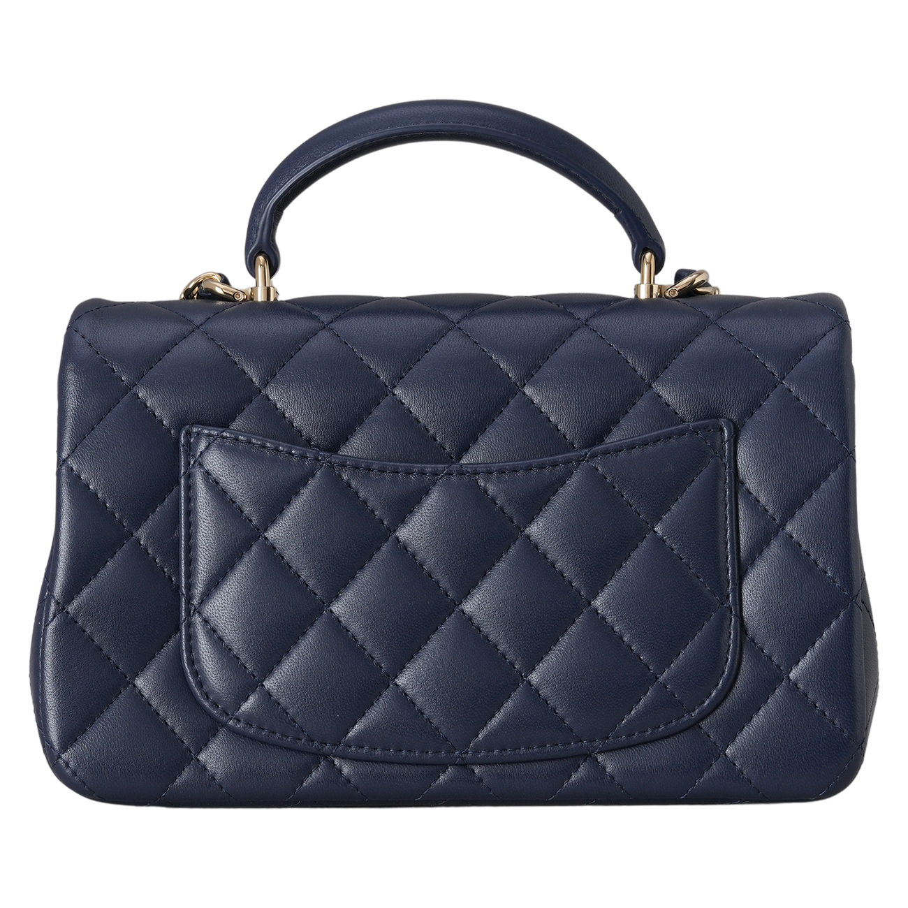 CHANEL(USED)샤넬 램스킨 클래식 뉴미니 탑핸들 체인 크로스백