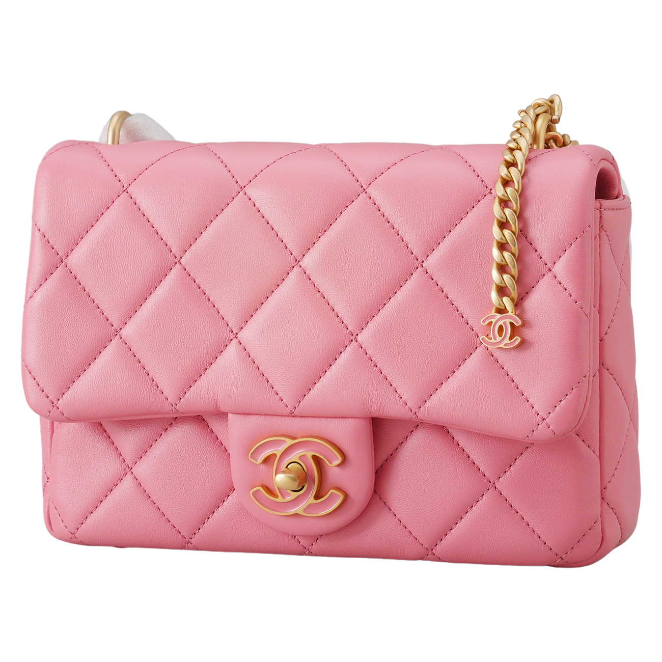 CHANEL(USED)샤넬 애나멜 CC로고 체인 크로스백