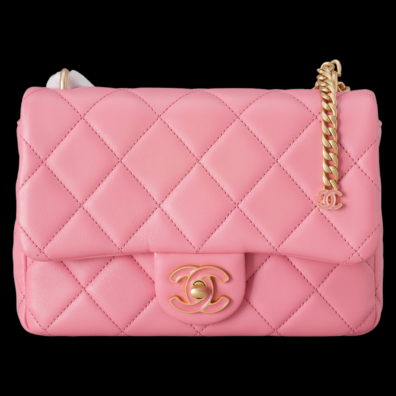CHANEL(USED)샤넬 애나멜 CC로고 체인 크로스백