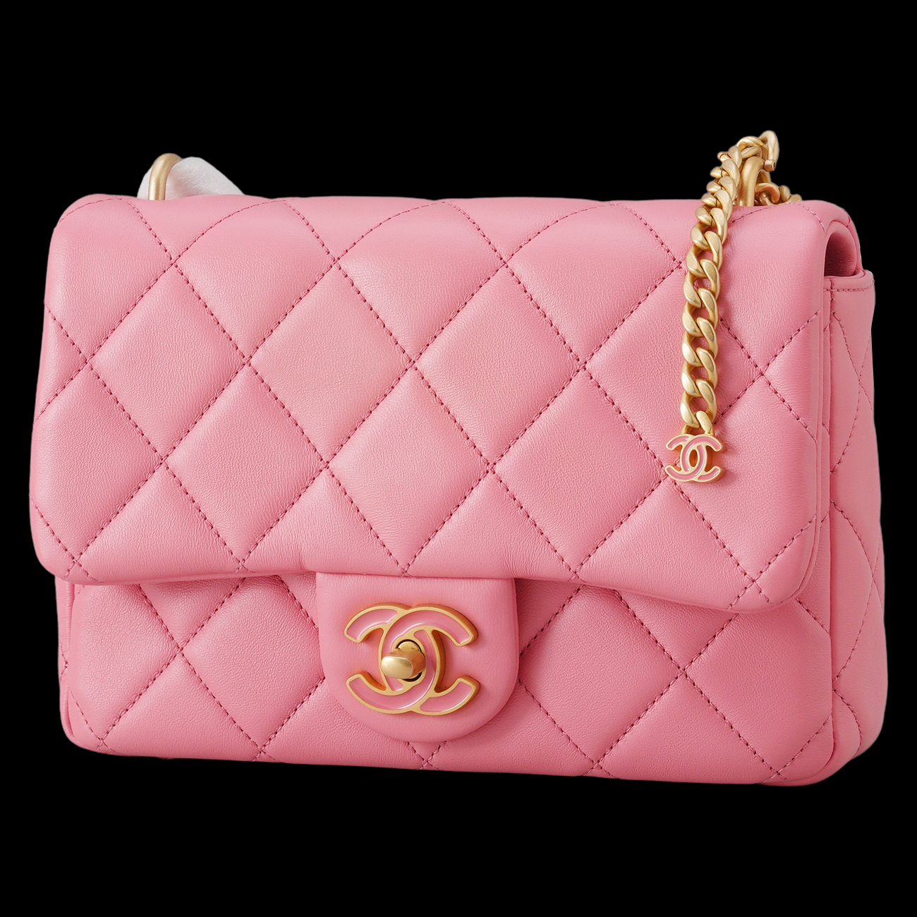 CHANEL(USED)샤넬 애나멜 CC로고 체인 크로스백