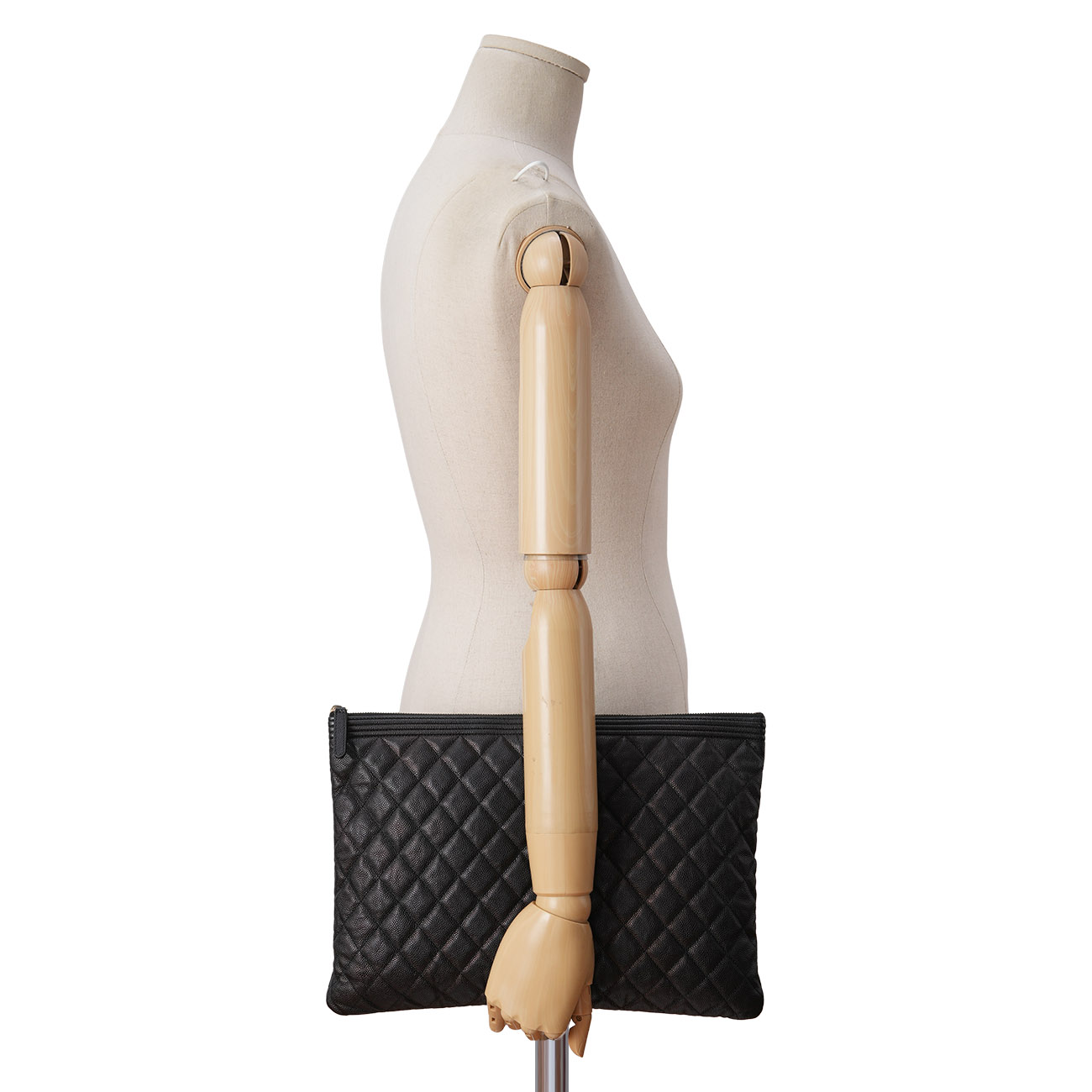 CHANEL(USED)샤넬 캐비어 보이샤넬 라지 클러치