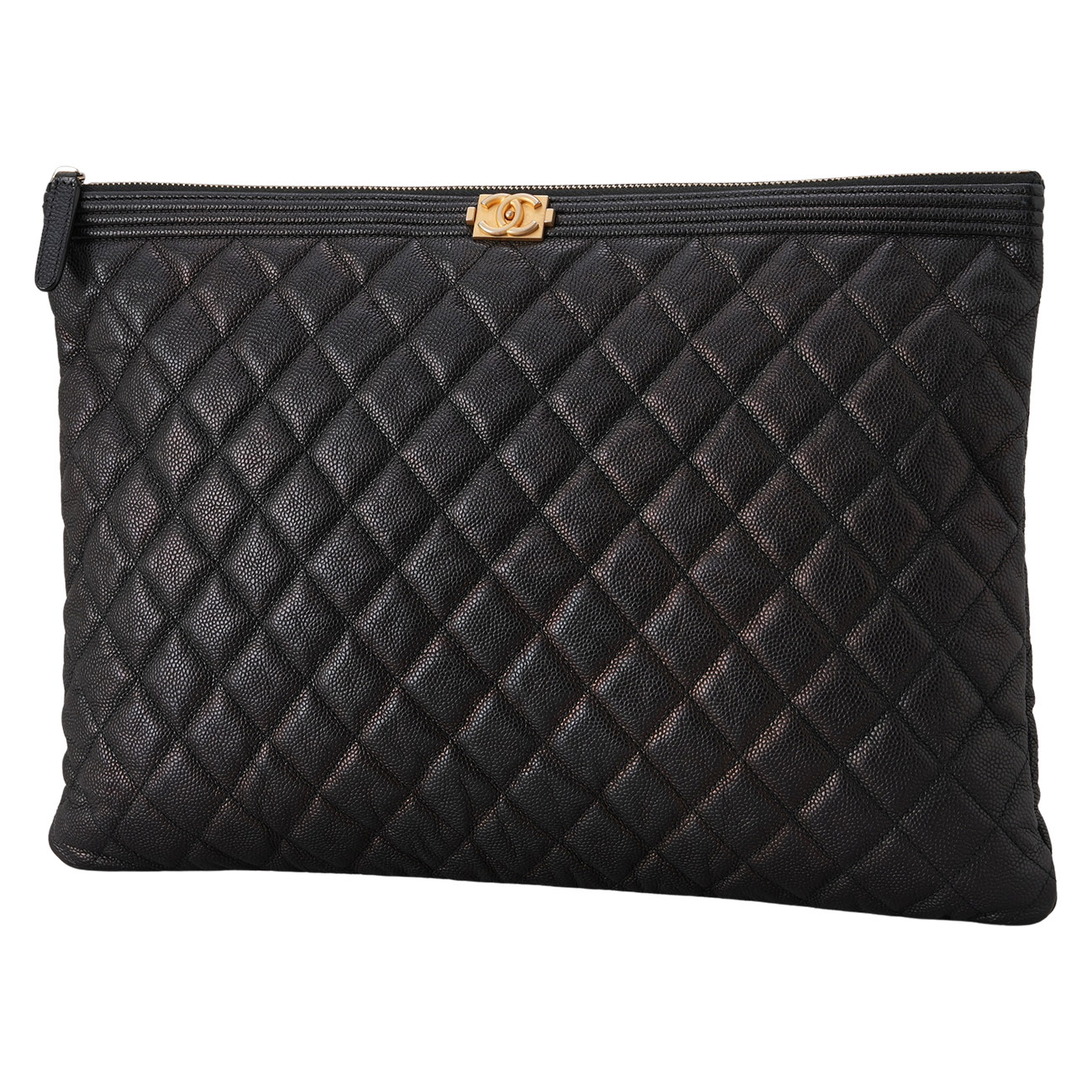 CHANEL(USED)샤넬 캐비어 보이샤넬 라지 클러치