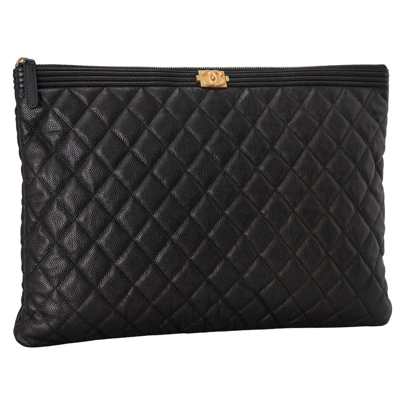 CHANEL(USED)샤넬 캐비어 보이샤넬 라지 클러치