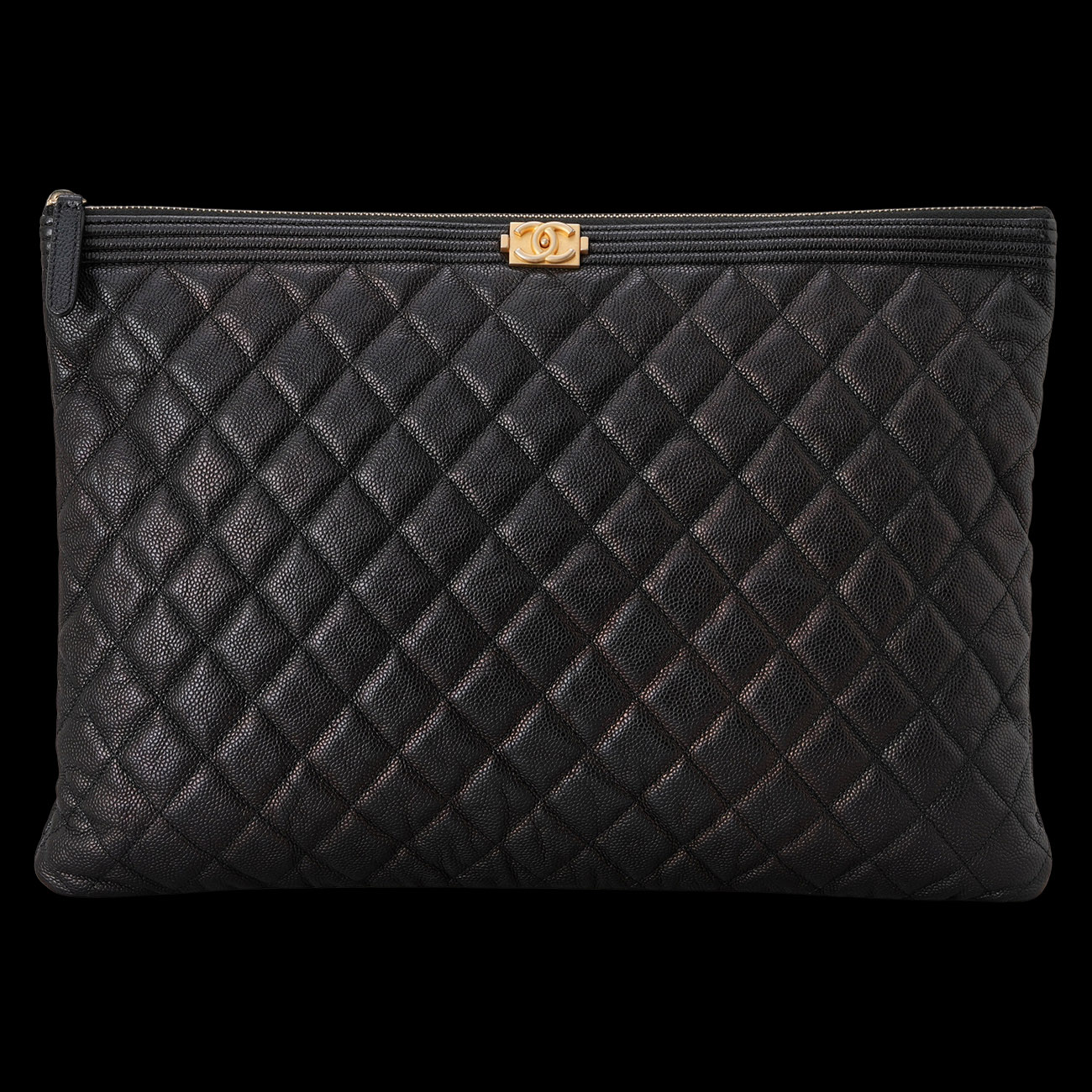 CHANEL(USED)샤넬 캐비어 보이샤넬 라지 클러치