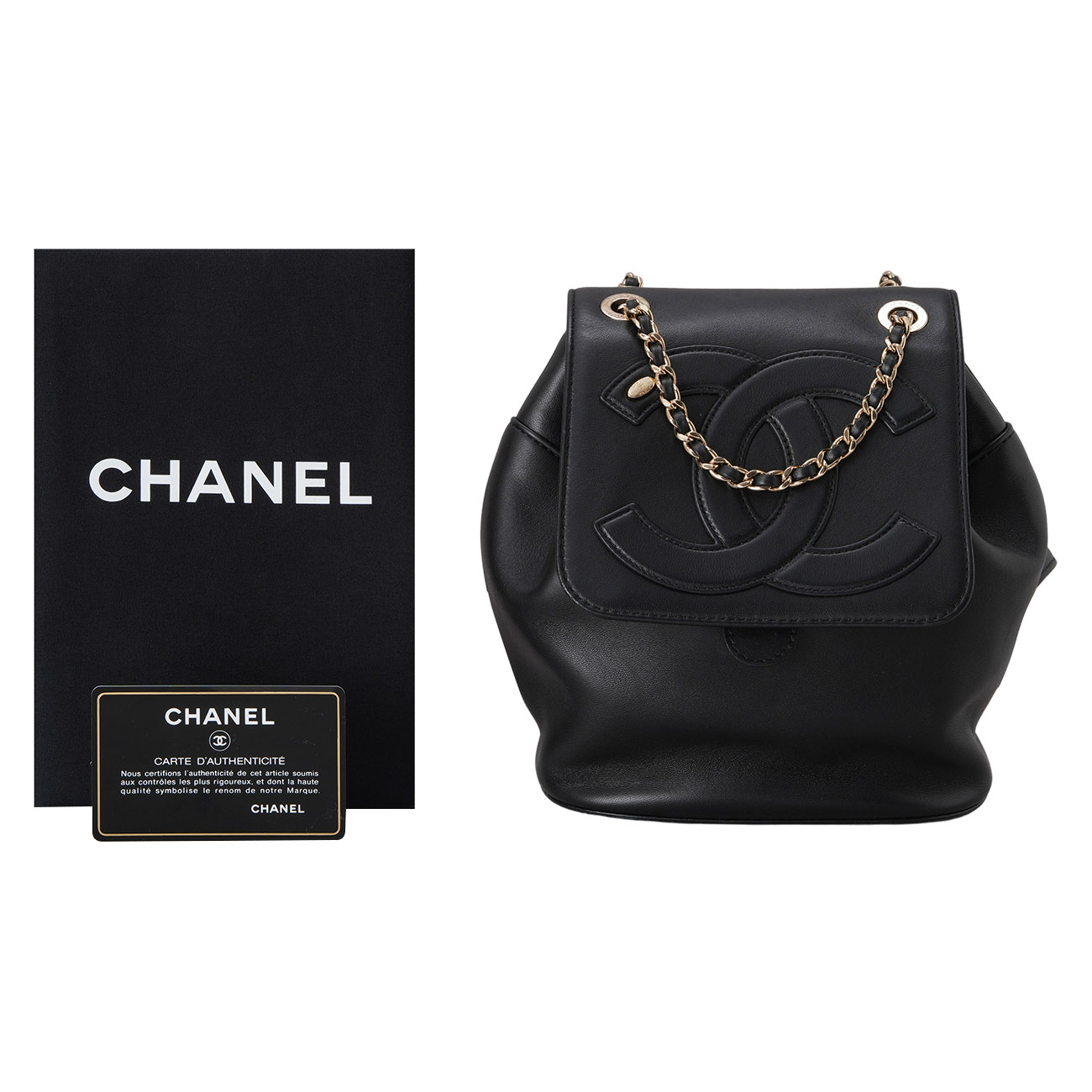 CHANEL(USED)샤넬 AS0325 램스킨 CC로고 플랩 백팩