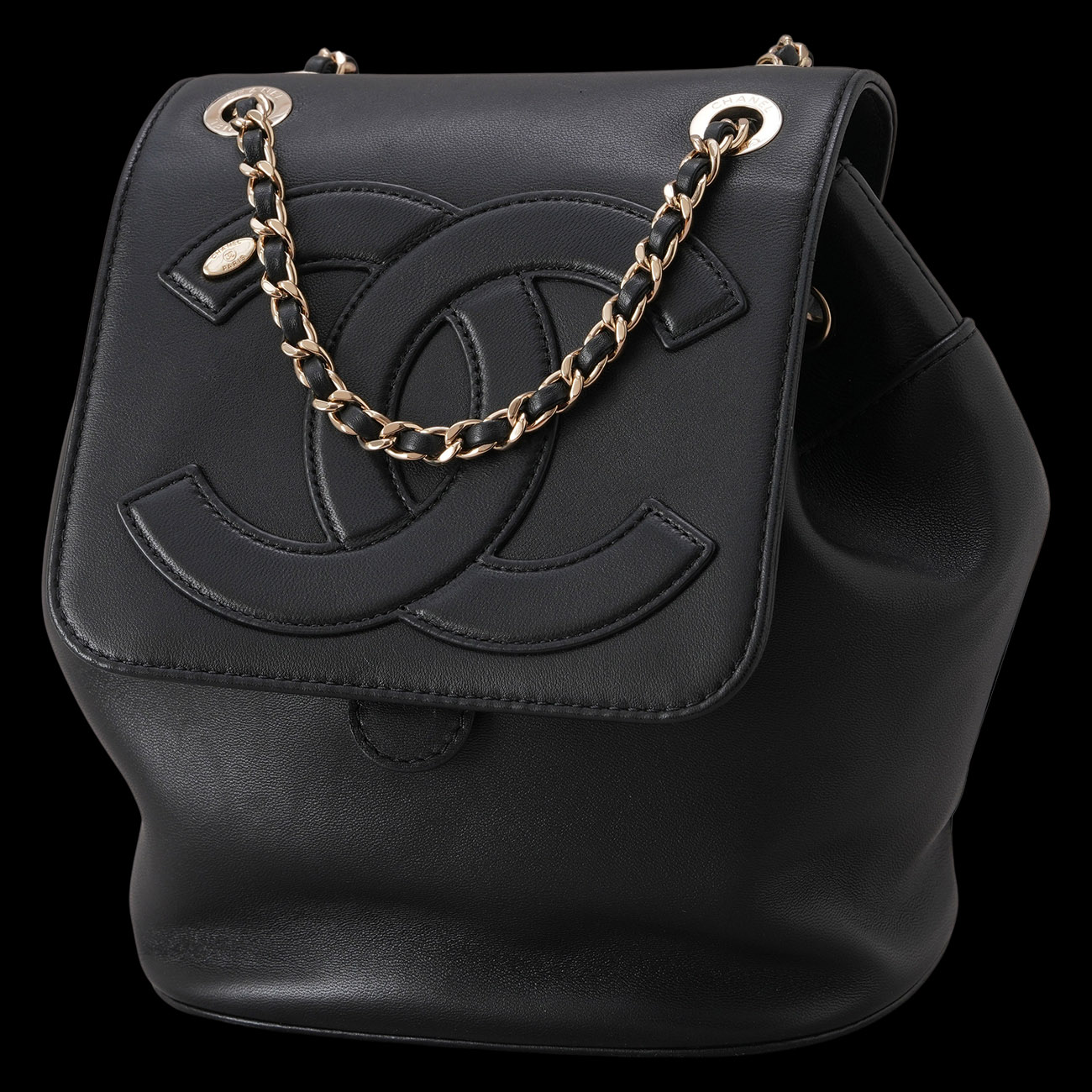 CHANEL(USED)샤넬 AS0325 램스킨 CC로고 플랩 백팩