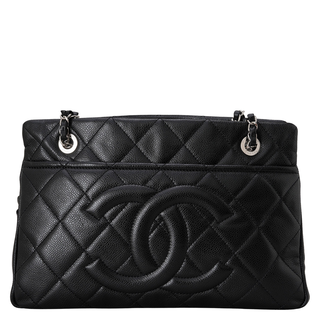 CHANEL(USED)샤넬 캐비어 CC로고 타임리스 체인 숄더백
