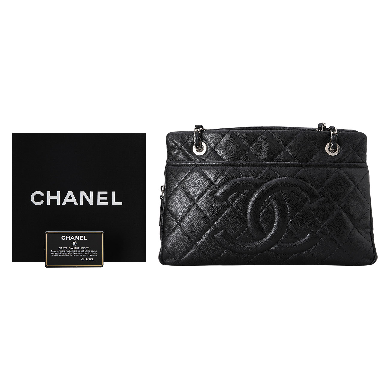 CHANEL(USED)샤넬 캐비어 CC로고 타임리스 체인 숄더백