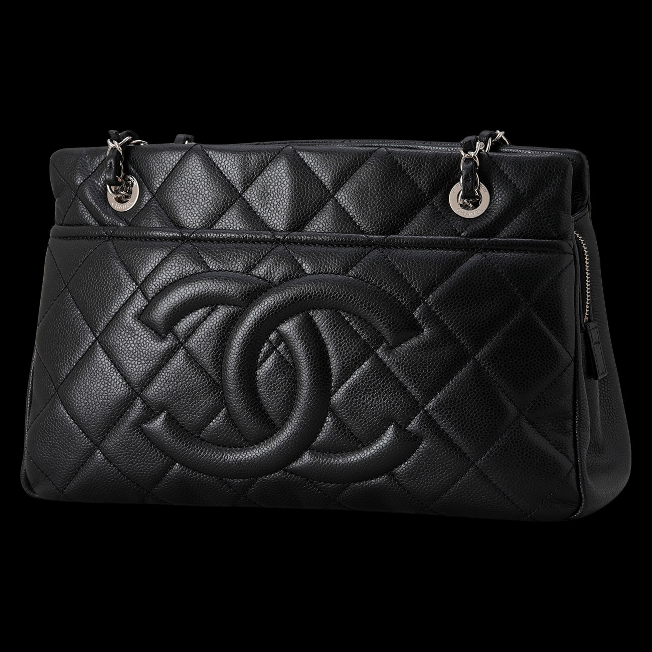 CHANEL(USED)샤넬 캐비어 CC로고 타임리스 체인 숄더백