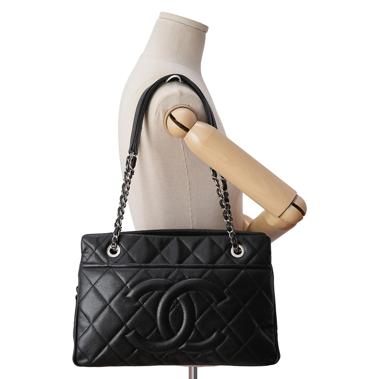 CHANEL(USED)샤넬 캐비어 CC로고 타임리스 체인 숄더백