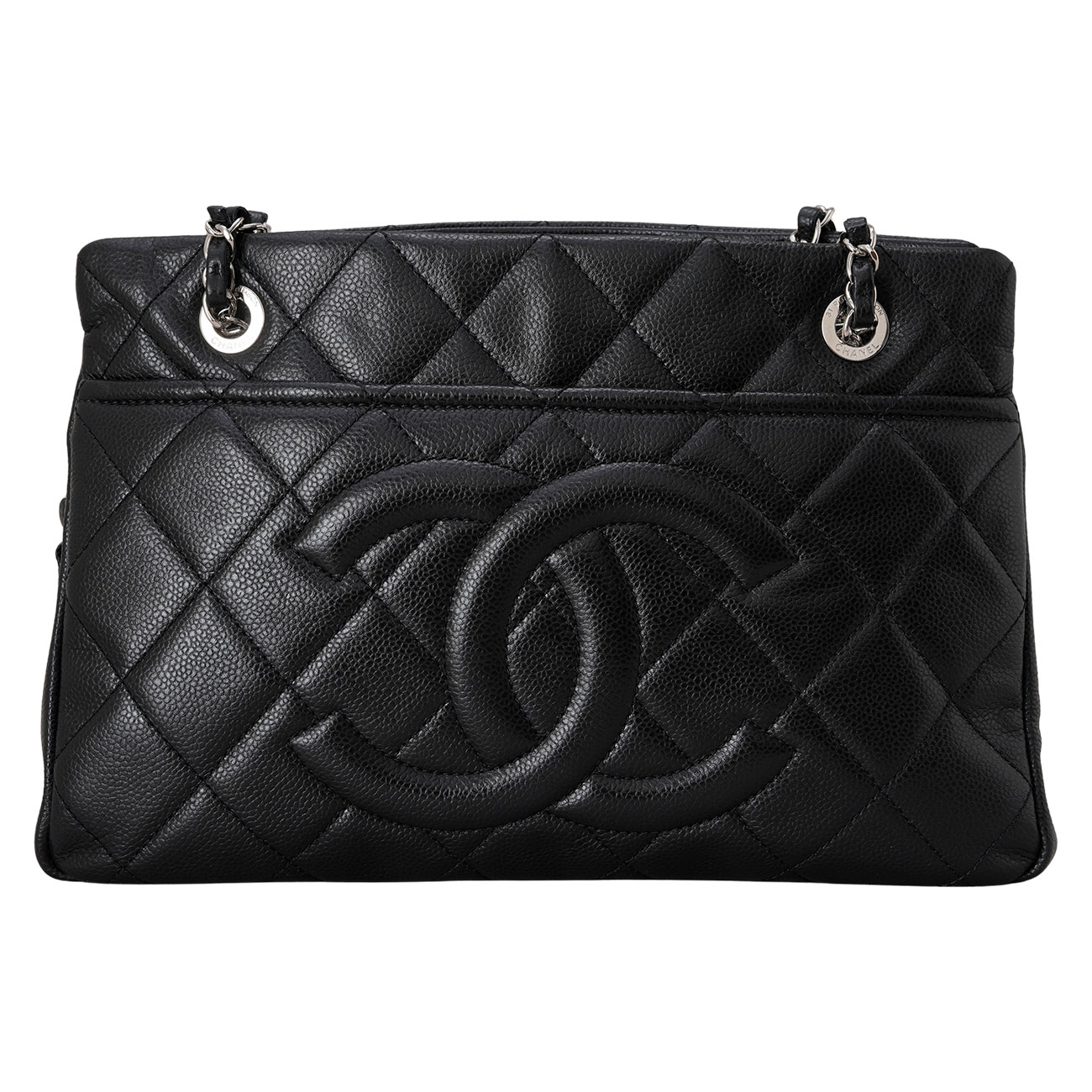 CHANEL(USED)샤넬 캐비어 CC로고 타임리스 체인 숄더백