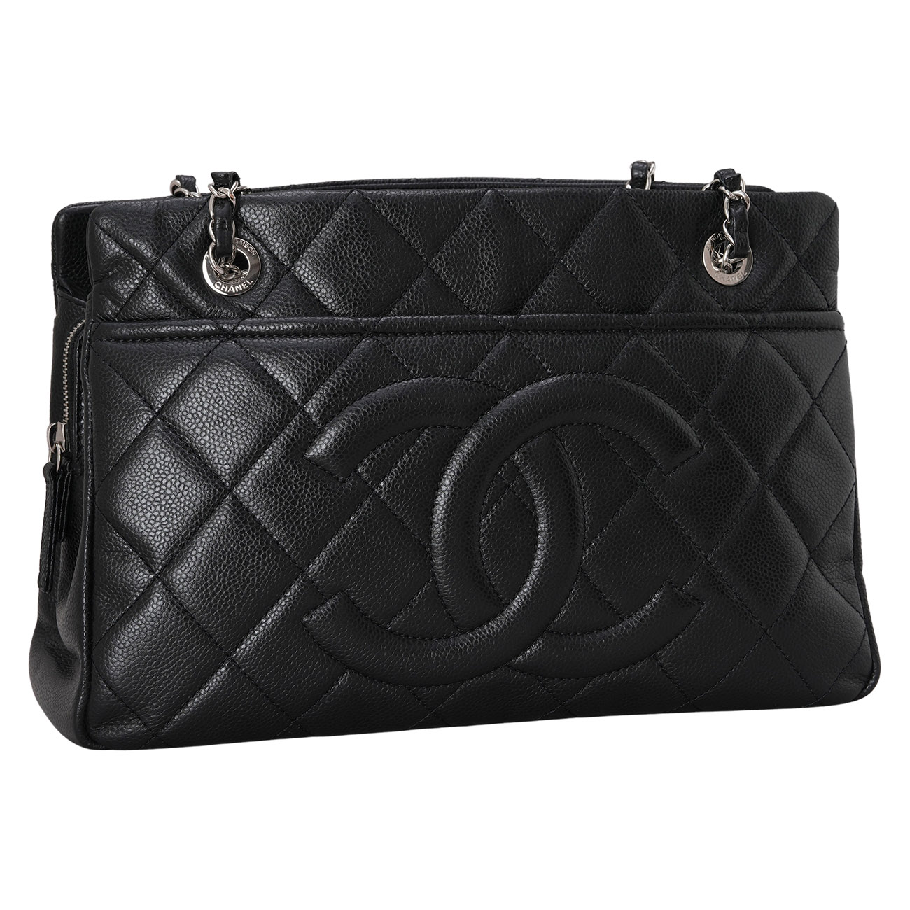 CHANEL(USED)샤넬 캐비어 CC로고 타임리스 체인 숄더백