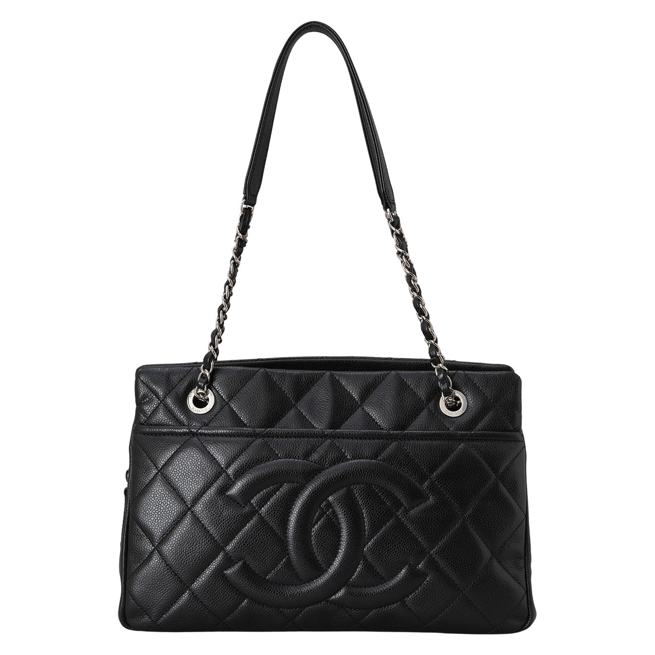 CHANEL(USED)샤넬 캐비어 CC로고 타임리스 체인 숄더백
