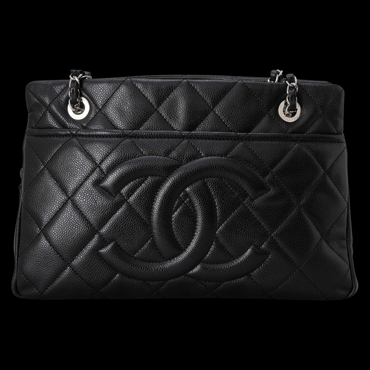 CHANEL(USED)샤넬 캐비어 CC로고 타임리스 체인 숄더백
