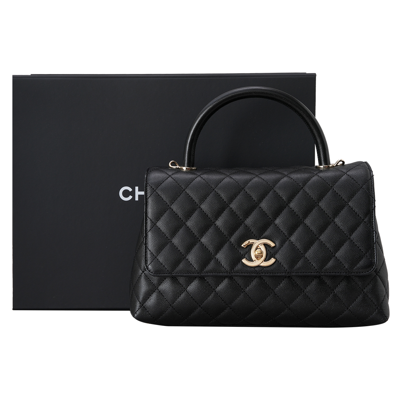 CHANEL(USED)샤넬 캐비어 코코핸들 28 블랙금장