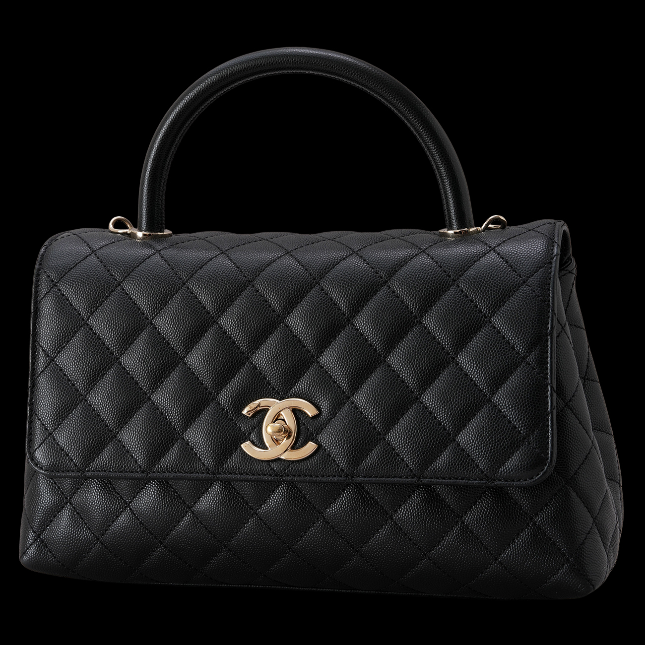 CHANEL(USED)샤넬 캐비어 코코핸들 28 블랙금장