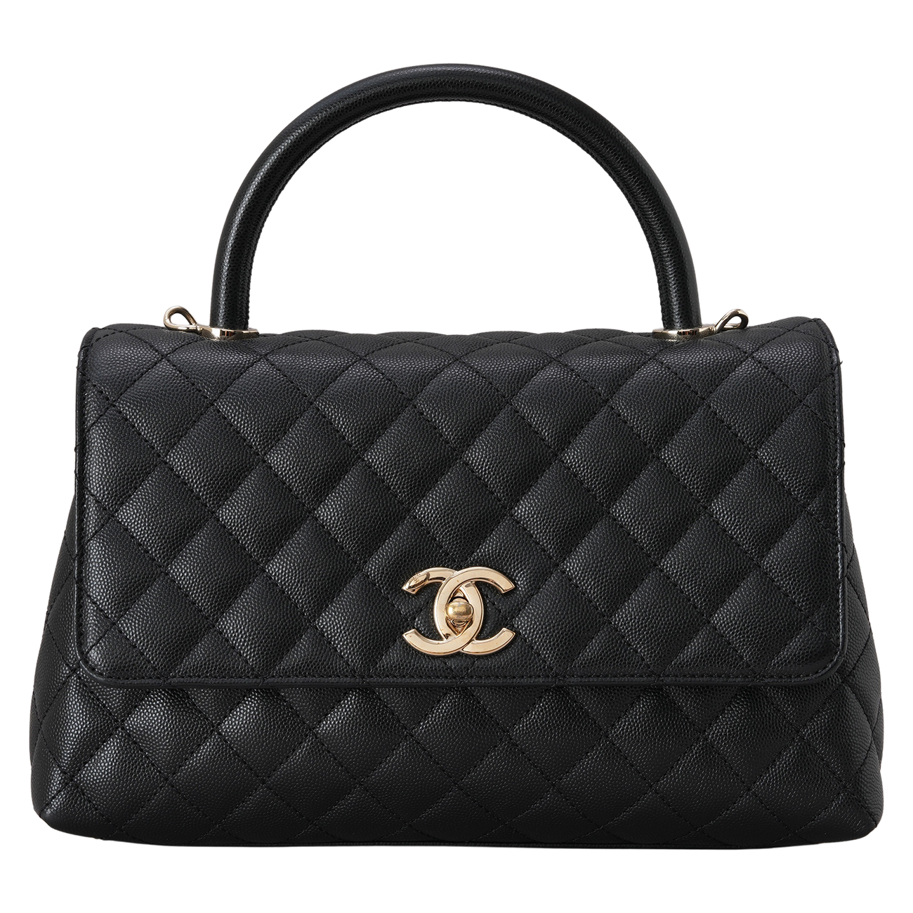 CHANEL(USED)샤넬 캐비어 코코핸들 28 블랙금장