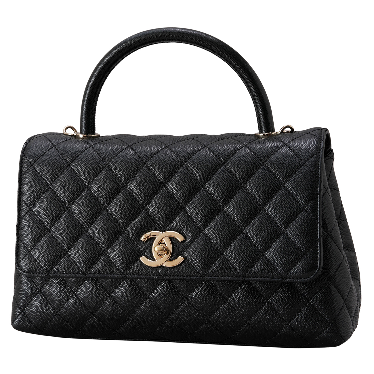 CHANEL(USED)샤넬 캐비어 코코핸들 28 블랙금장