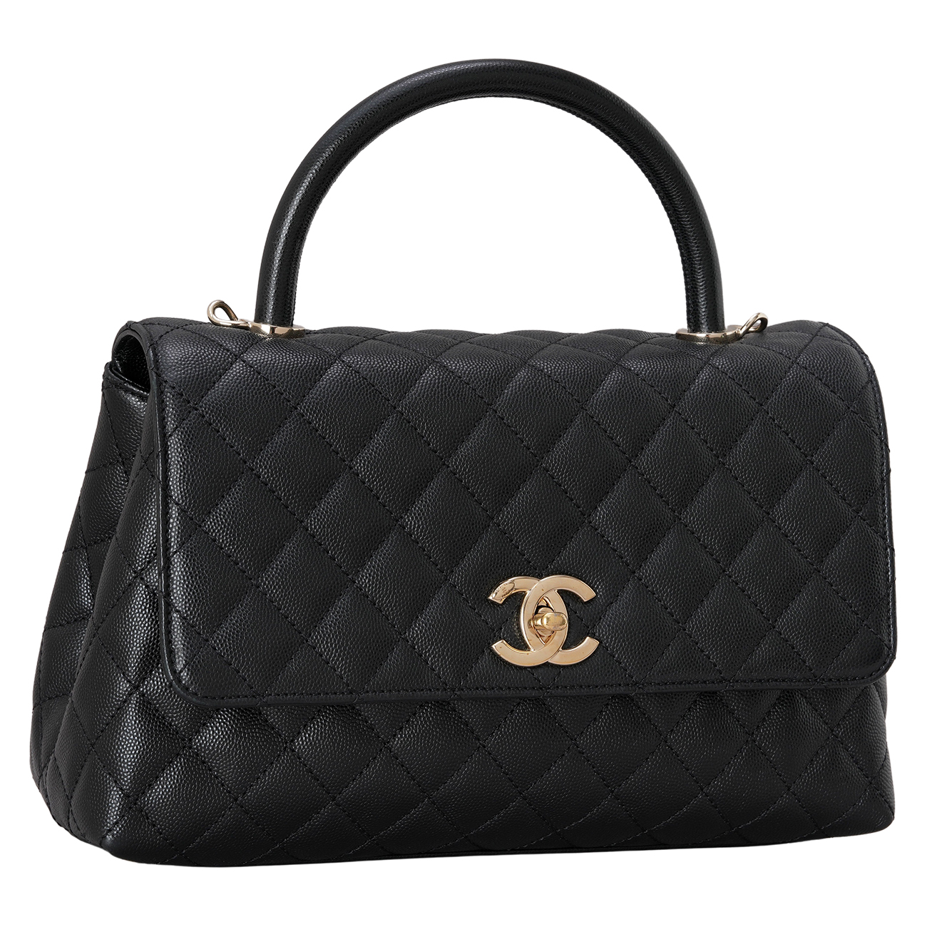 CHANEL(USED)샤넬 캐비어 코코핸들 28 블랙금장