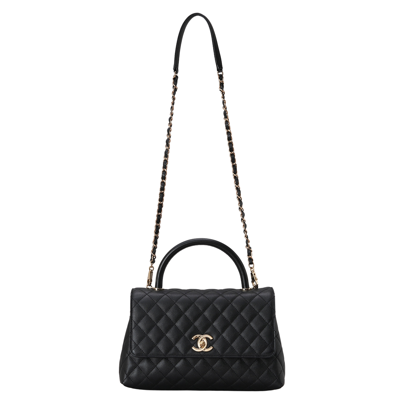 CHANEL(USED)샤넬 캐비어 코코핸들 28 블랙금장