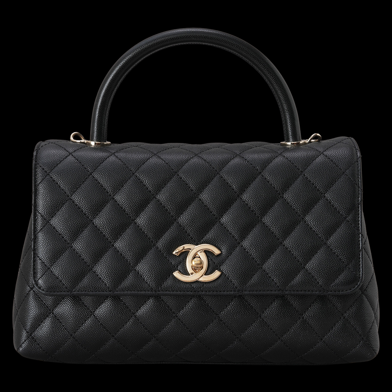 CHANEL(USED)샤넬 캐비어 코코핸들 28 블랙금장